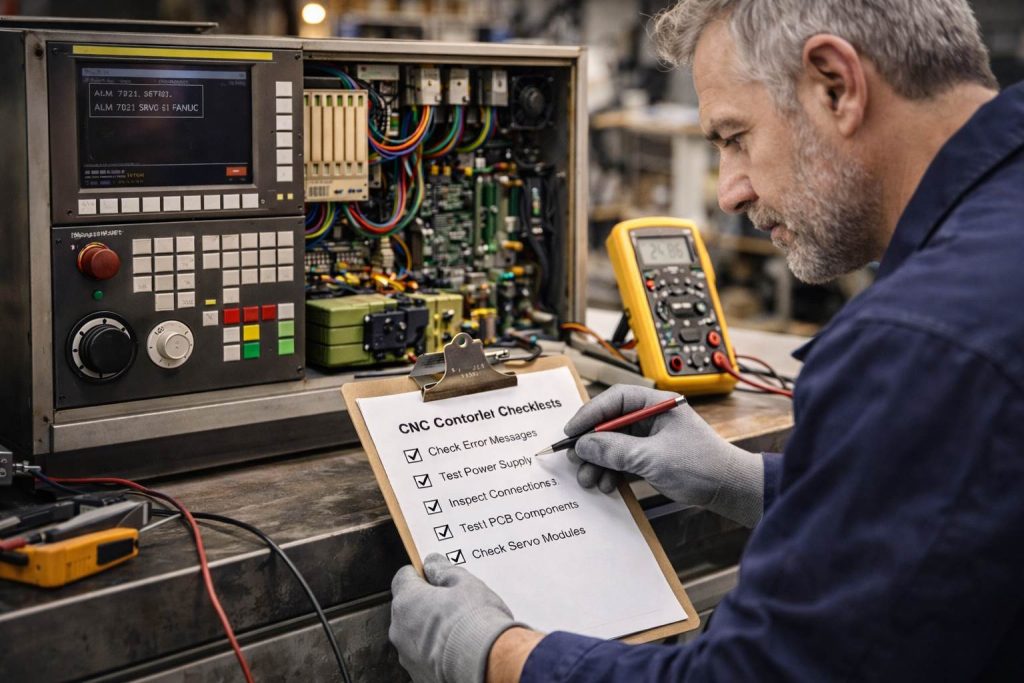 تشخیص مرحله‌به‌مرحله نوع خرابی کنترلر CNC